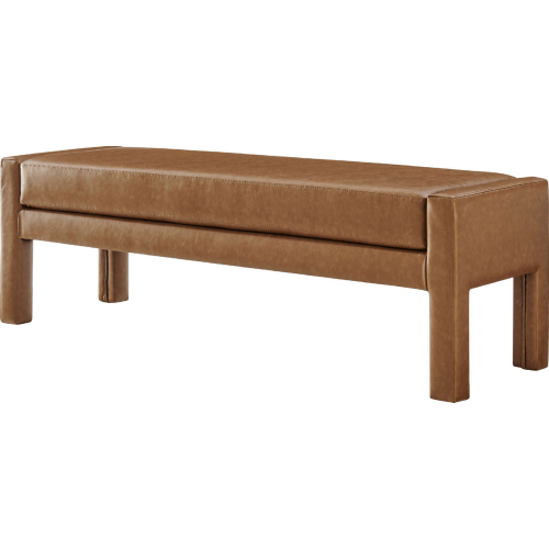 Lucca Bench in Vintage Cider Brown Eco Leather